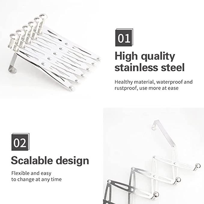 Folding And Size Adjustable Cloth Hanger – Over the Door Wall Mounted Clothes Rack