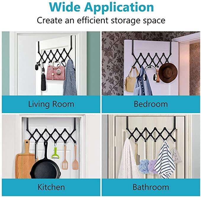 Folding And Size Adjustable Cloth Hanger – Over the Door Wall Mounted Clothes Rack