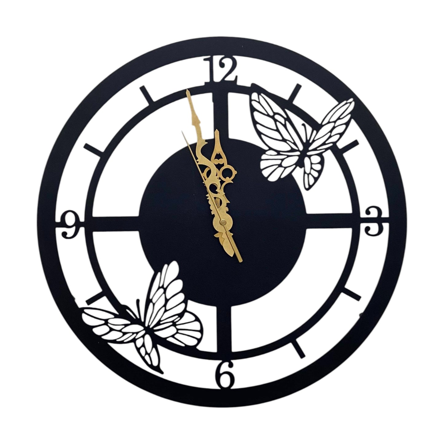 Butterfly Metal Wall Clock with LED Light – Stylish Decorative Wall Art for Home & Office