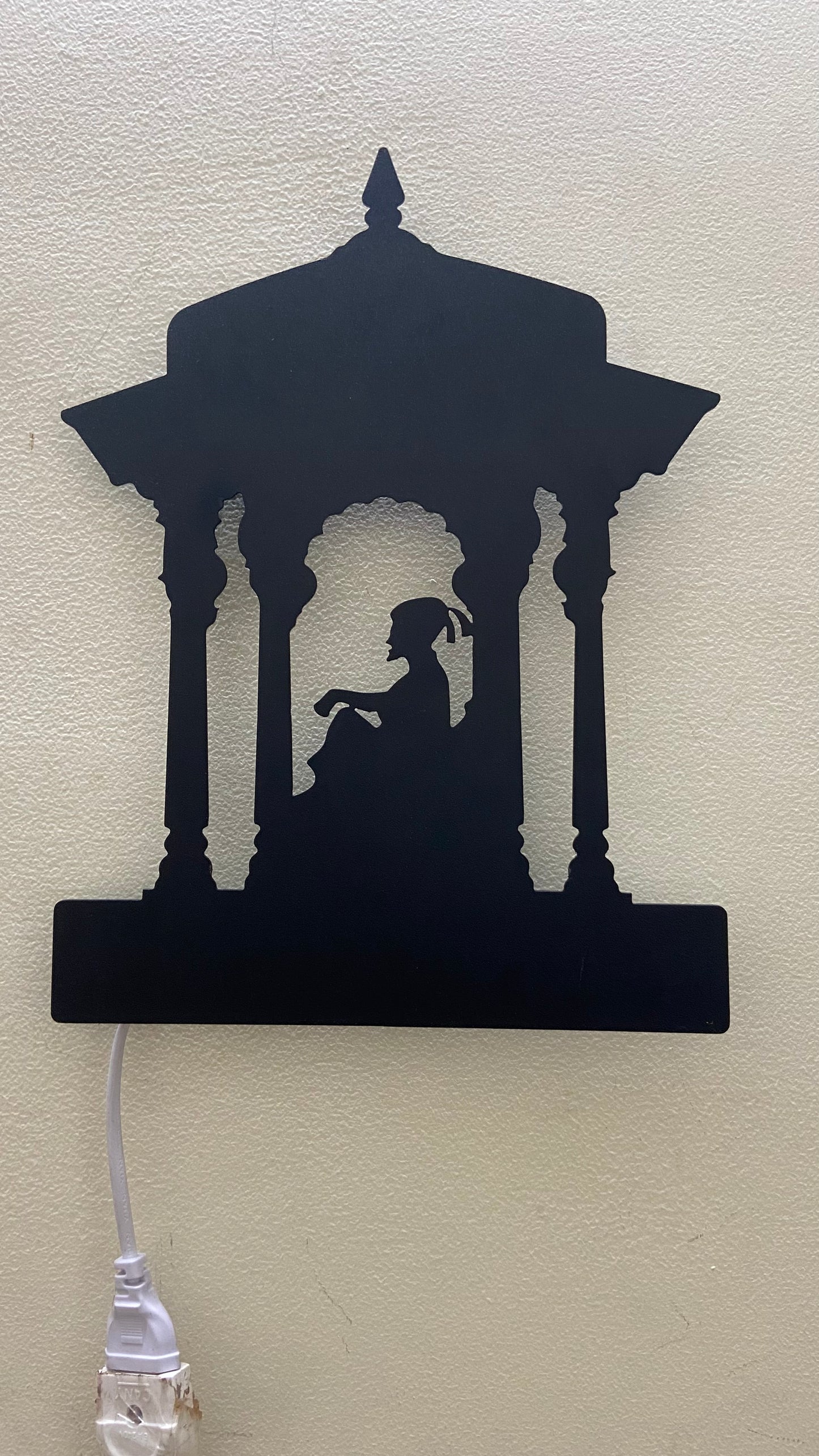Chhatrapati Shivaji Maharaj Suvarna Sinhasan Metal Wall Art with LED Light
