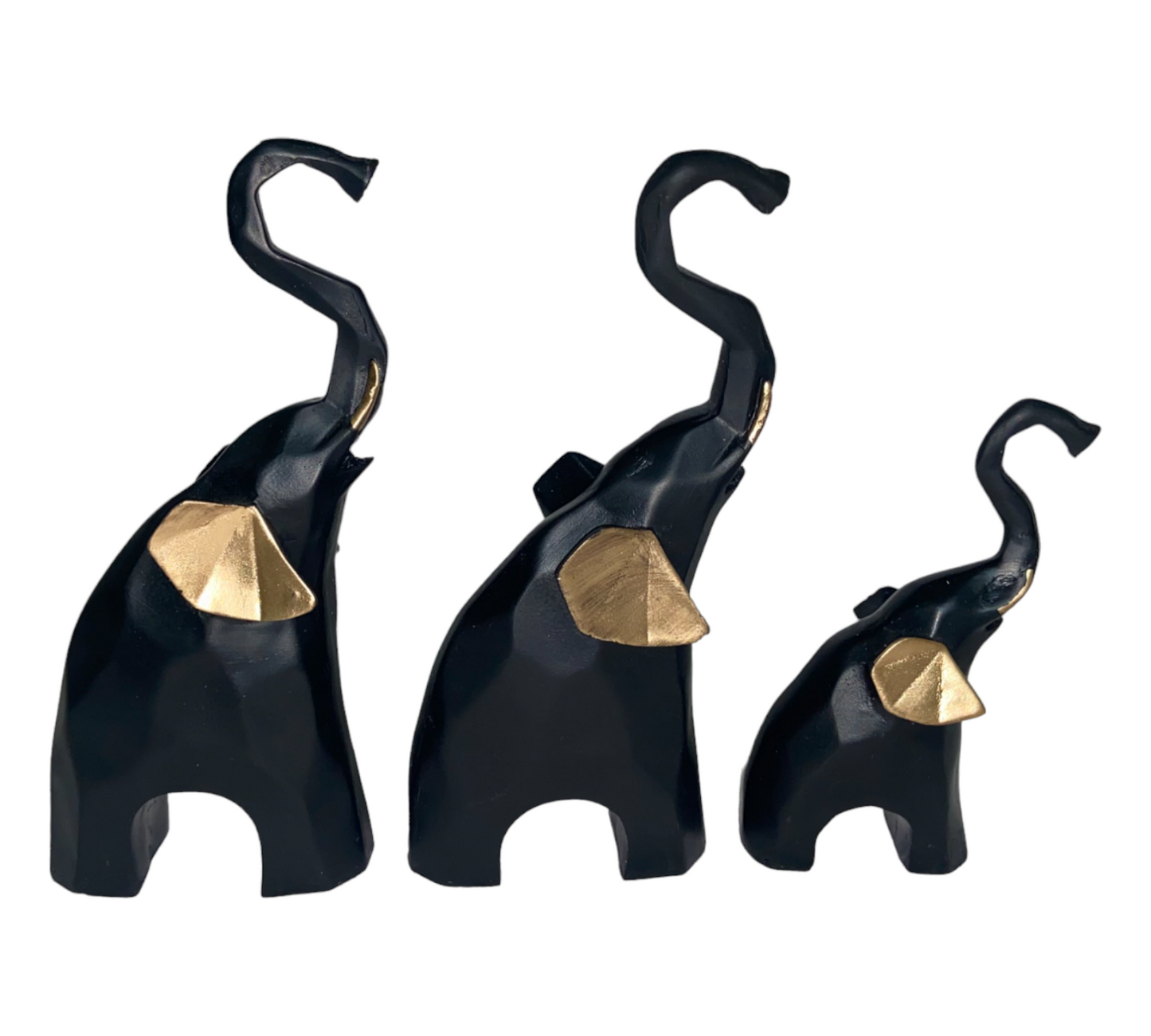 Black Elephant Showpiece Set of 3