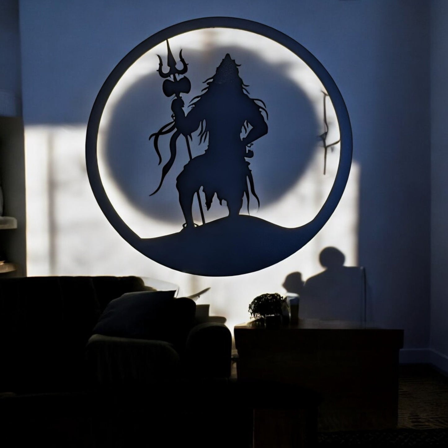 Shivji Metal Art With LED Light Frame