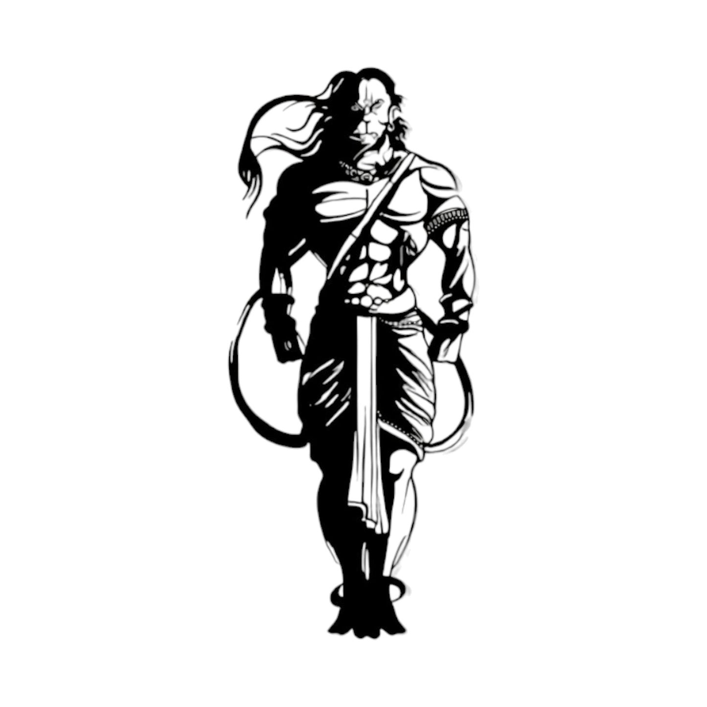 Rudra Hanuman Metal Art With LED Light Frame