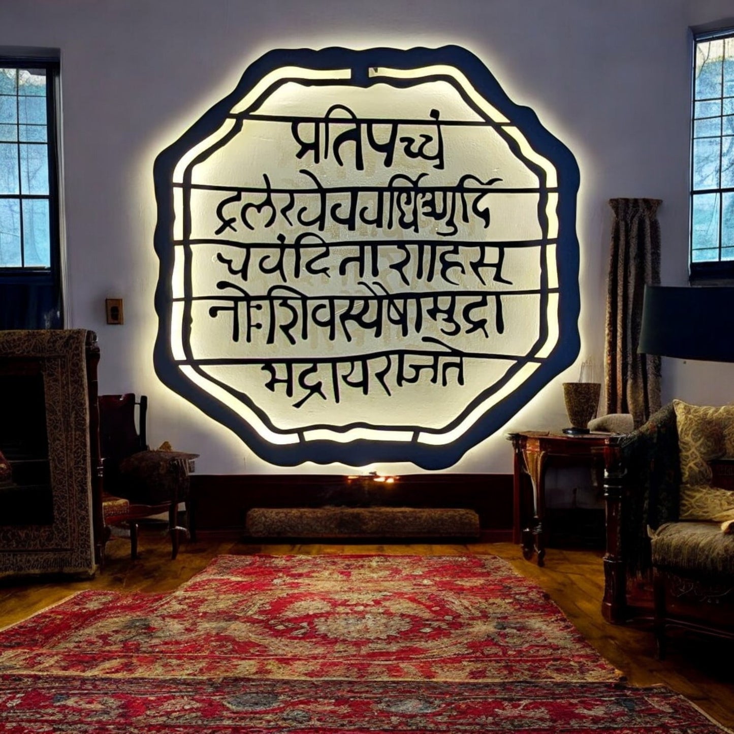 Shivaji Rajmudra Metal Art With LED Light Frame.