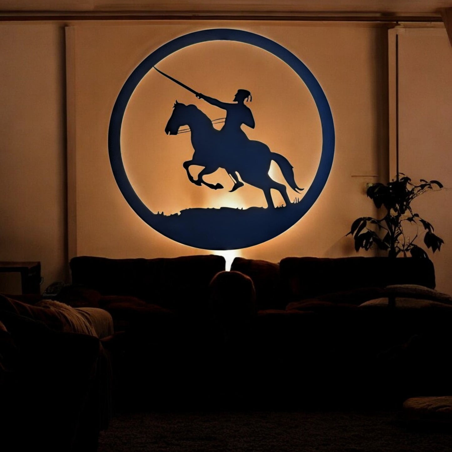Chhatrapati Shivaji Maharaj Metal Art With LED Light Frame.
