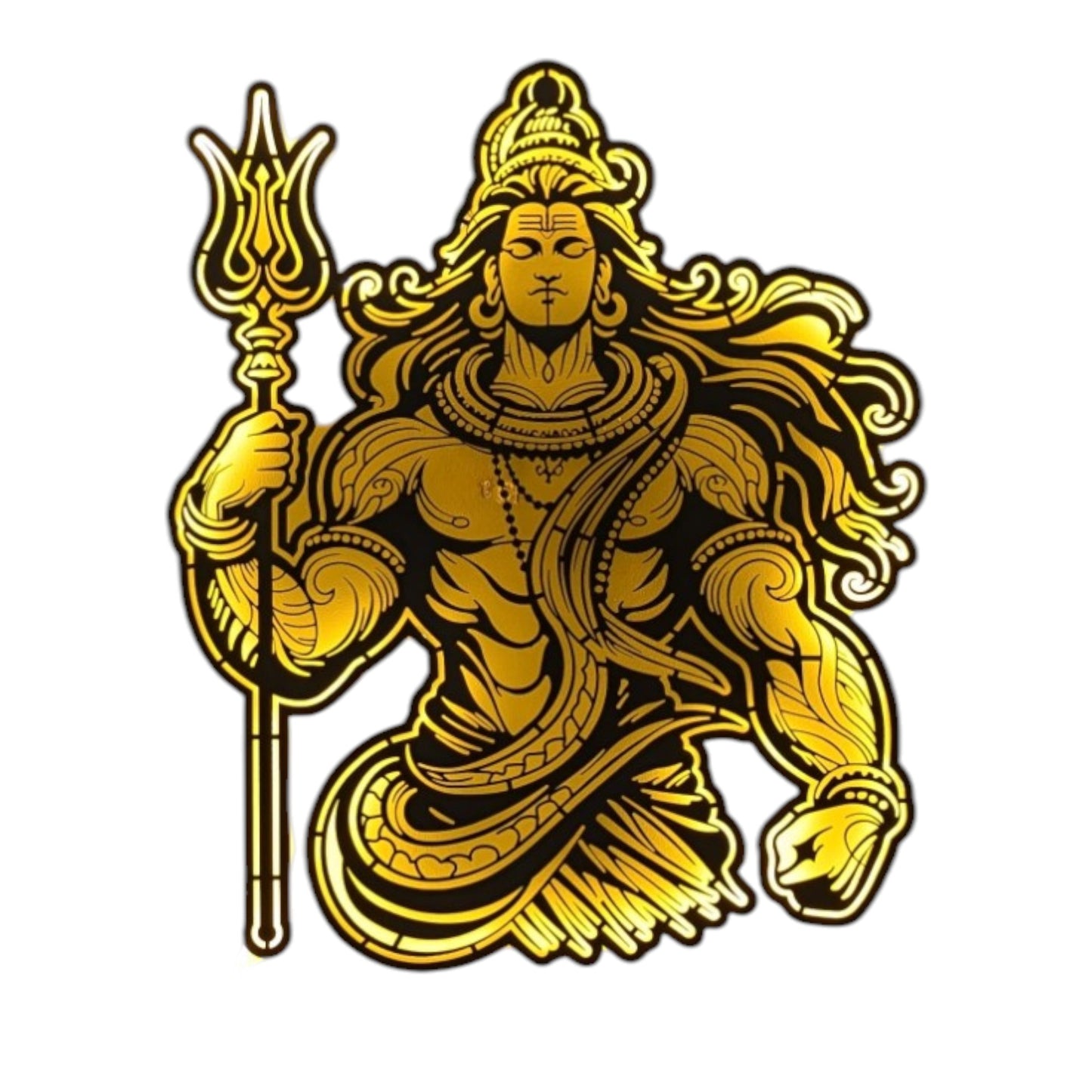 Shiv Shambhu Metal Art With LED Light Frame