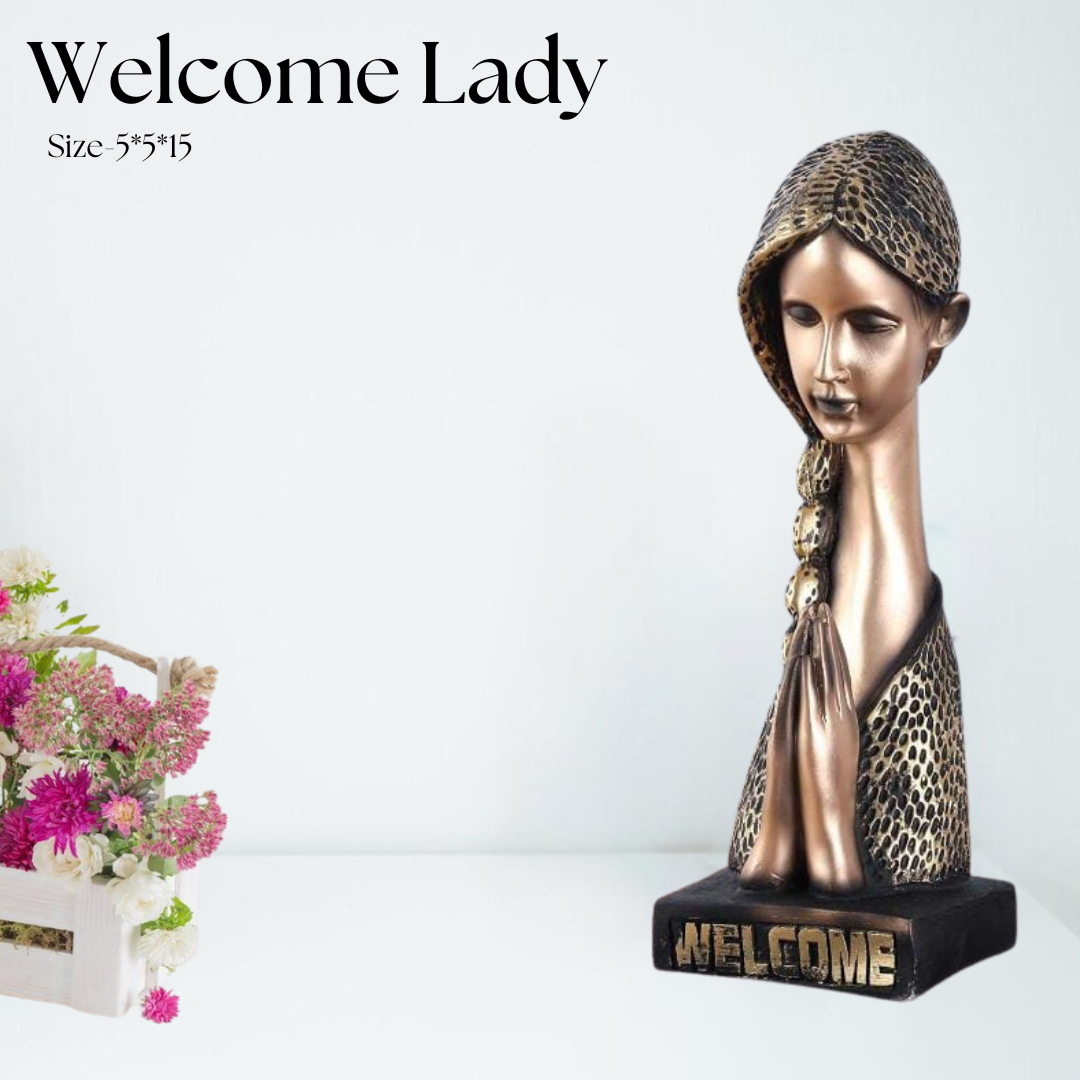 Welcome Lady Statue Showpiece