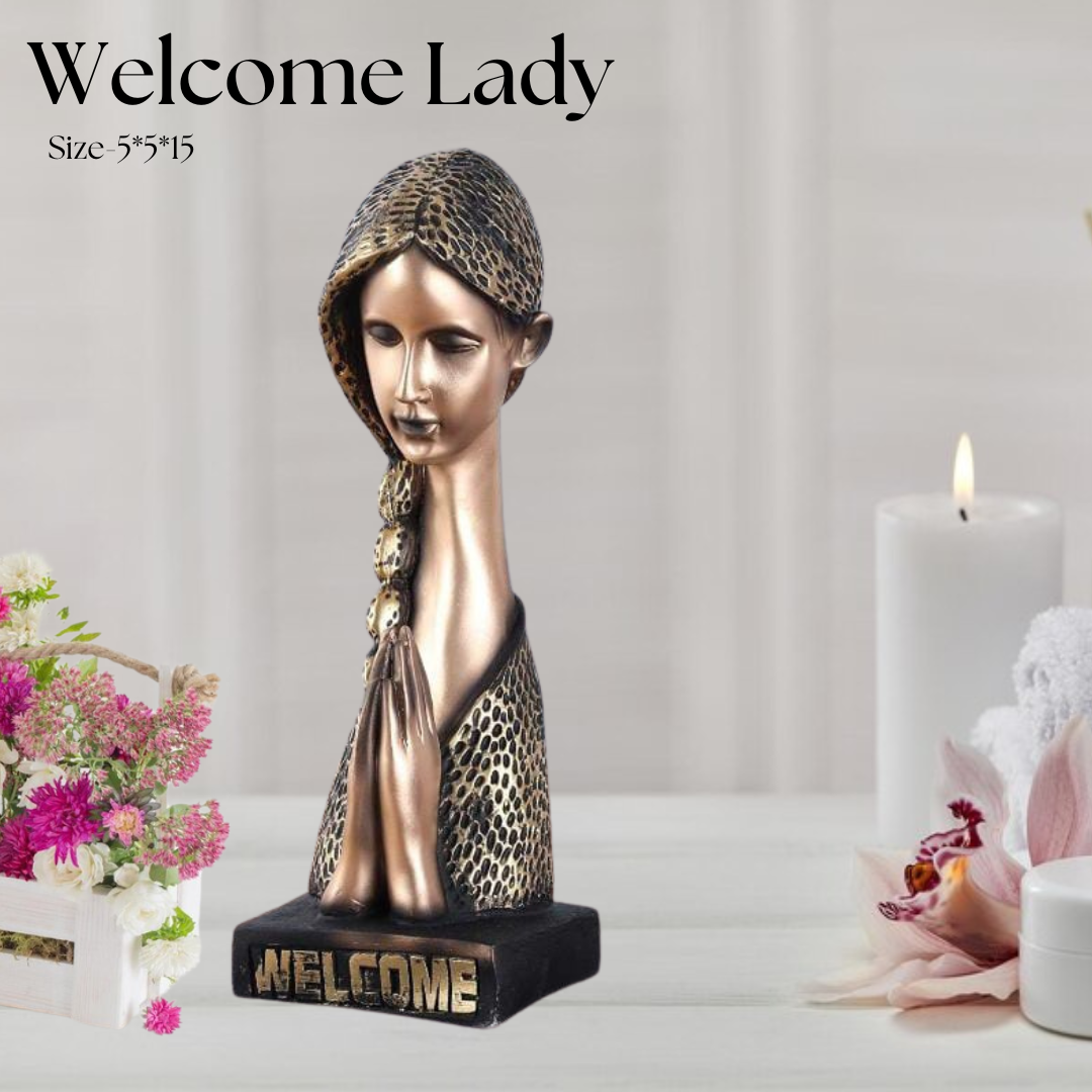 Welcome Lady Statue Showpiece