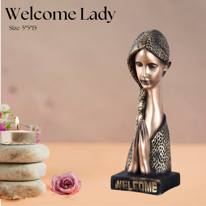 Welcome Lady Statue Showpiece