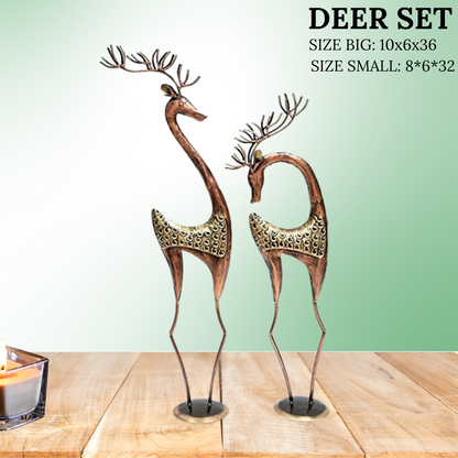 Metal Deer Set Showpiece