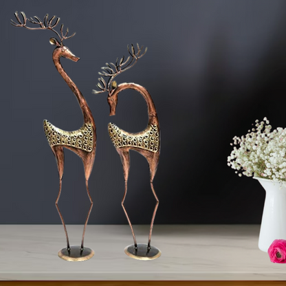 Metal Deer Set Showpiece