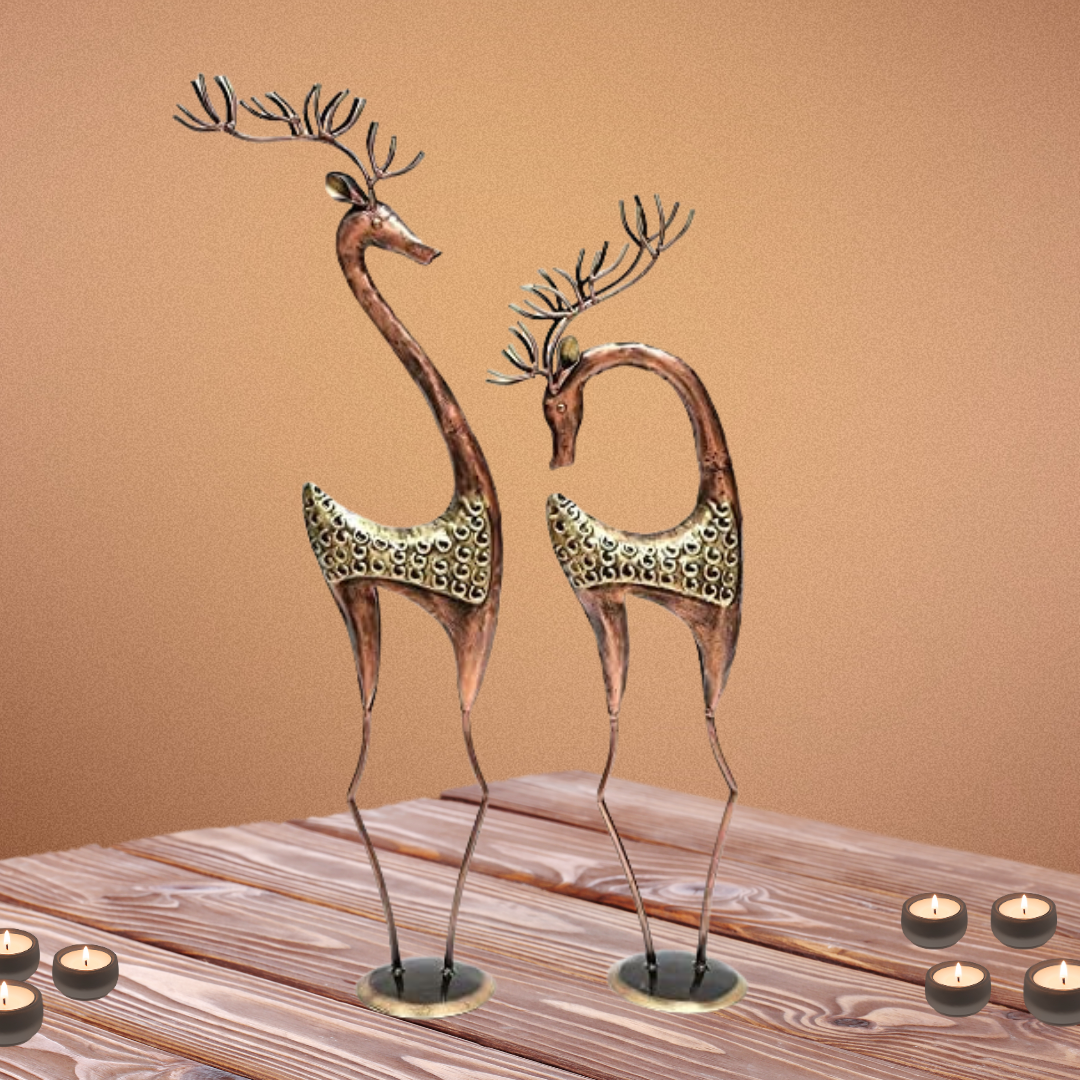 Metal Deer Set Showpiece