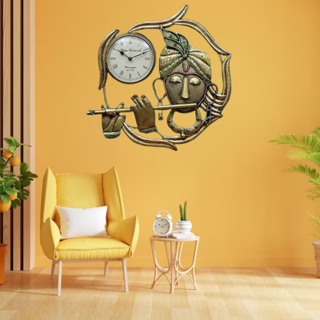 Antique Krishna Wall Clock