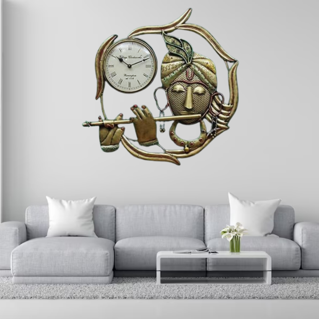 Antique Krishna Wall Clock