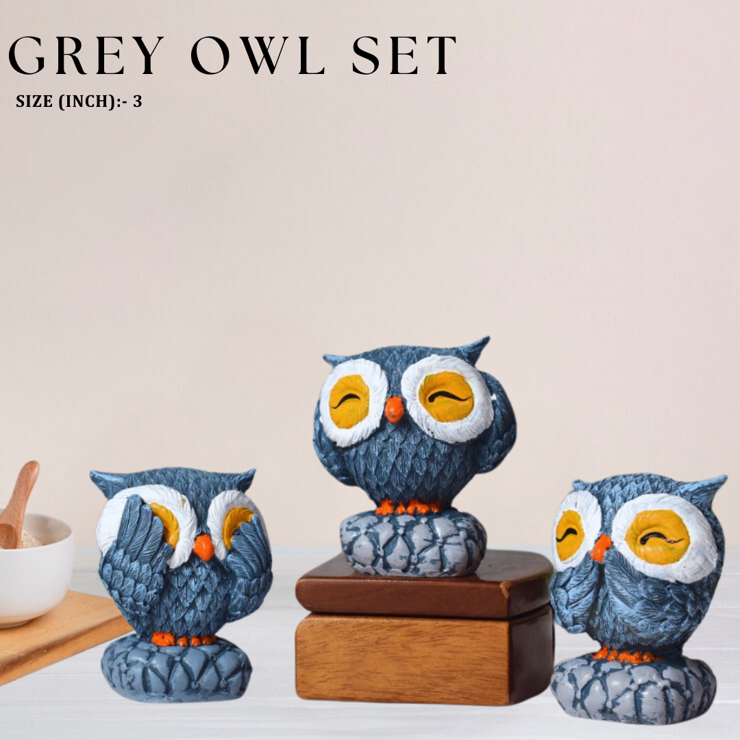 Grey Owl Family Set