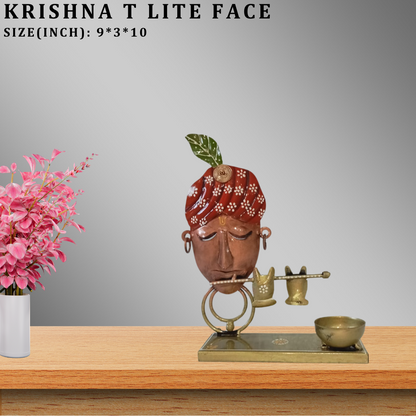 Beautiful Lord Krishna Face T-light Candle Holder