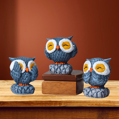 Grey Owl Family Set