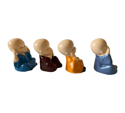 Little Monk Cute Ornaments Car - 4 Pcs