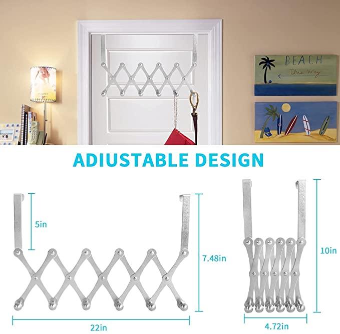 Folding And Size Adjustable Cloth Hanger – Over the Door Wall Mounted Clothes Rack
