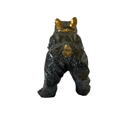 Crystal Black The Bull Dog Keeper Decorative Showpiece