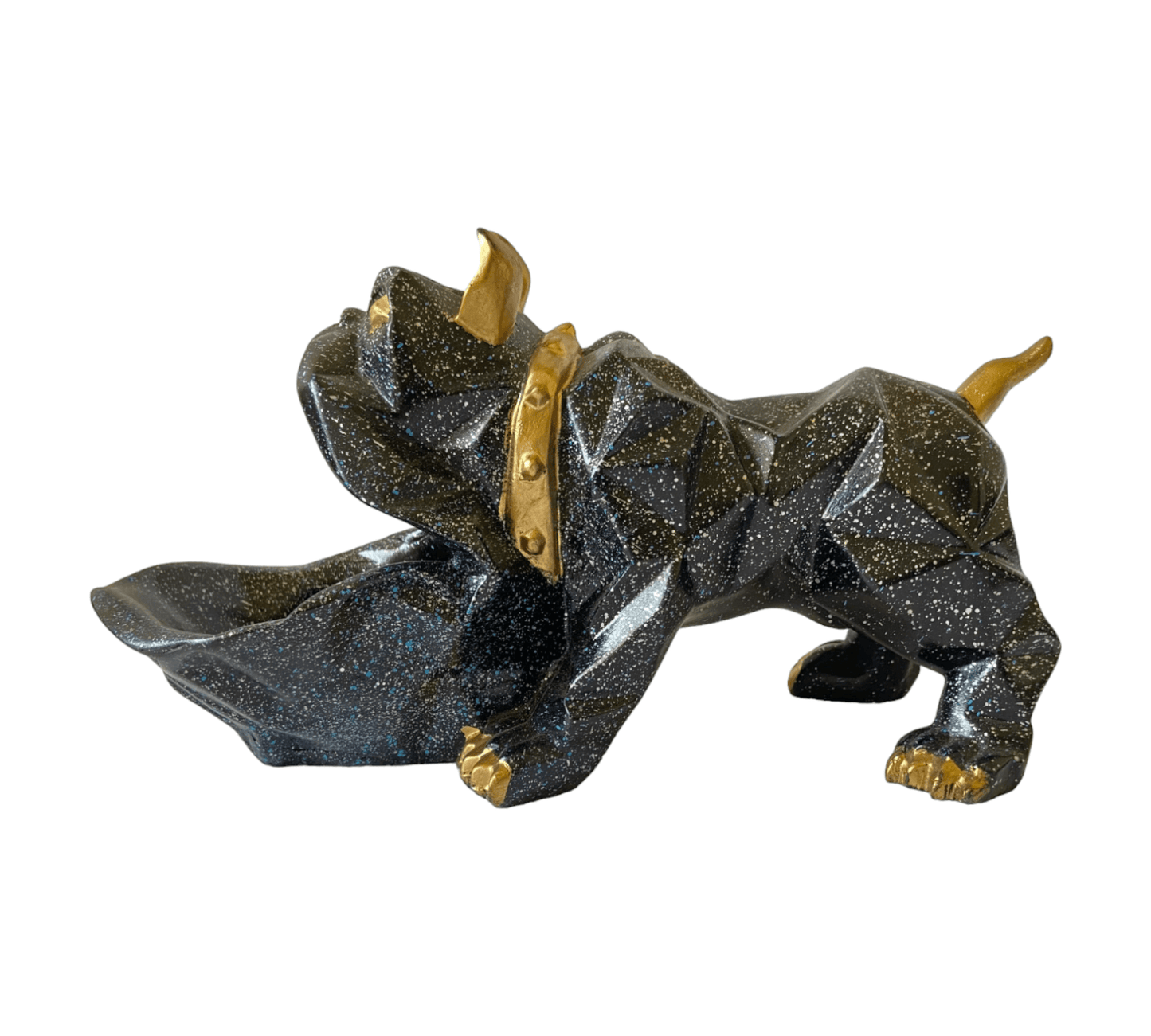 Crystal Black The Bull Dog Keeper Decorative Showpiece