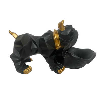 Black The Bull Dog Keeper Decorative Showpiece