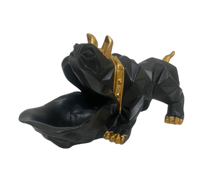 Black The Bull Dog Keeper Decorative Showpiece