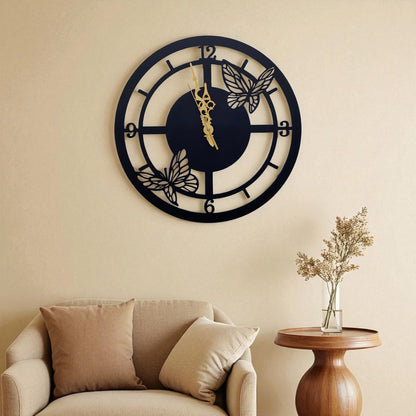 Butterfly Metal Wall Clock with LED Light – Stylish Decorative Wall Art for Home & Office
