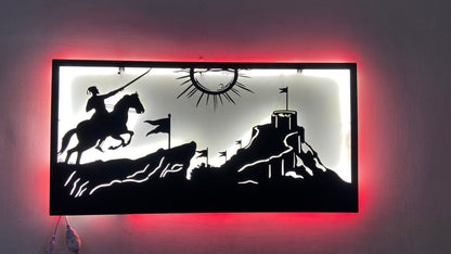 Chhatrapati Shivaji Maharaj Fort Metal Wall Art with LED Light