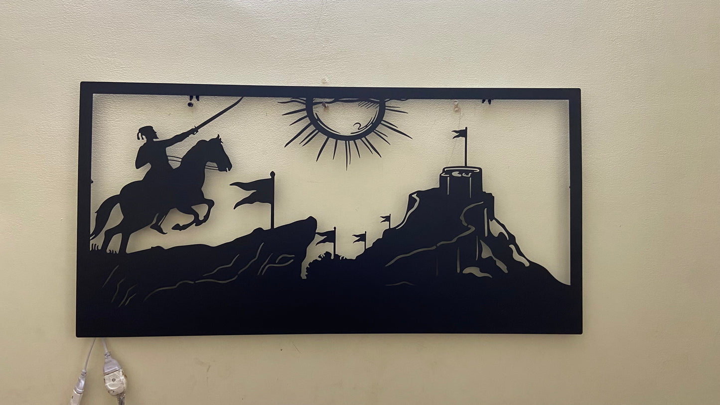 Chhatrapati Shivaji Maharaj Fort Metal Wall Art with LED Light