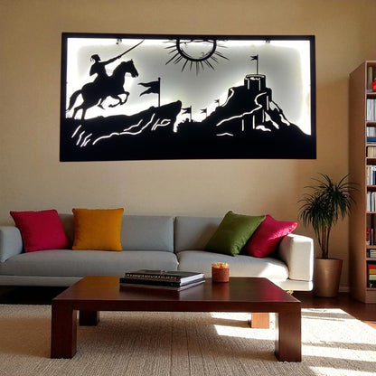 Chhatrapati Shivaji Maharaj Fort Metal Wall Art with LED Light