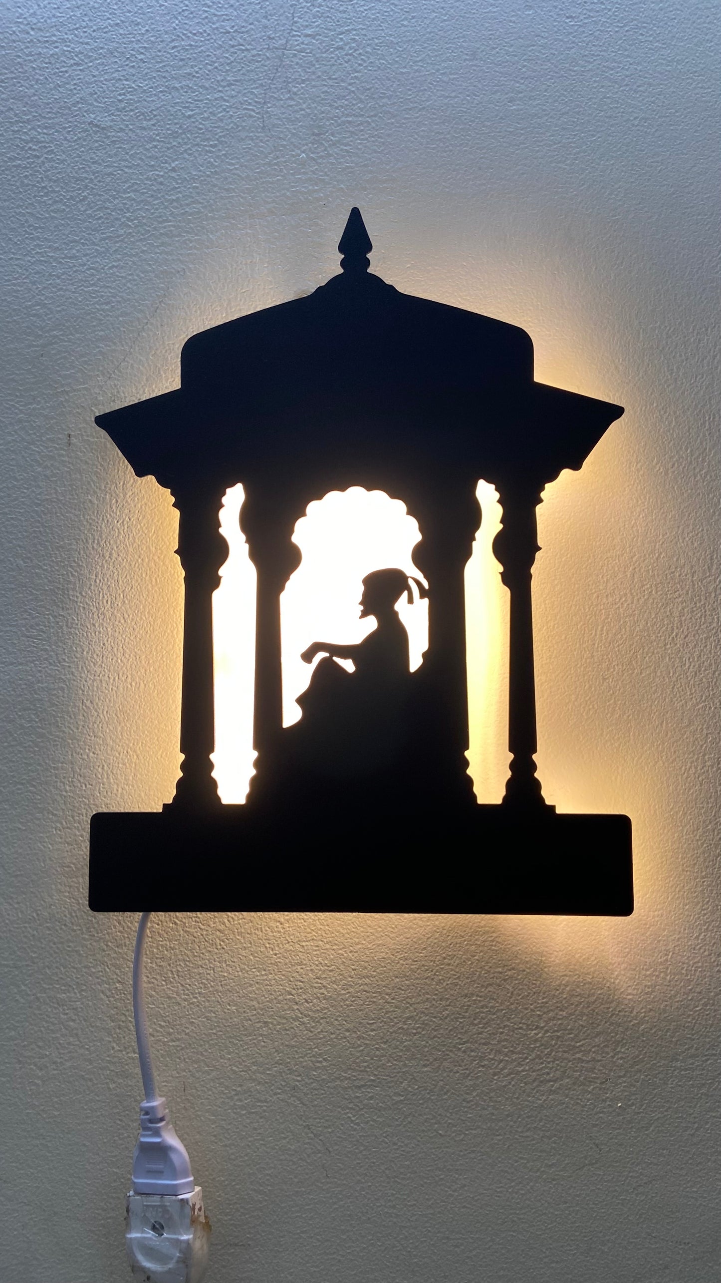 Chhatrapati Shivaji Maharaj Suvarna Sinhasan Metal Wall Art with LED Light