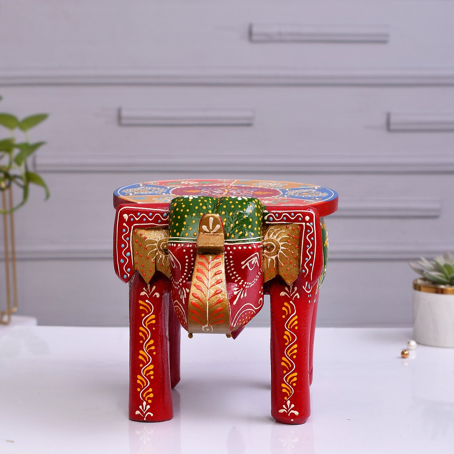 Wooden Elephant Stool