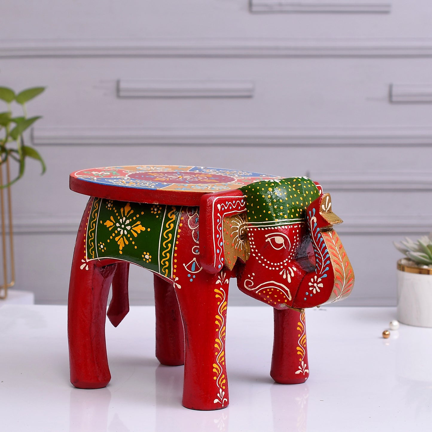 Wooden Elephant Stool