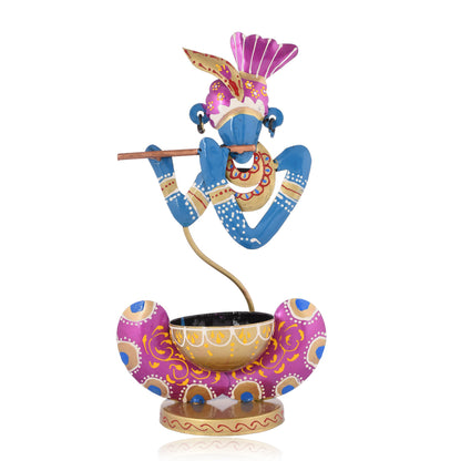 Beautiful Blue Lord Krishna T-light Candle Holder