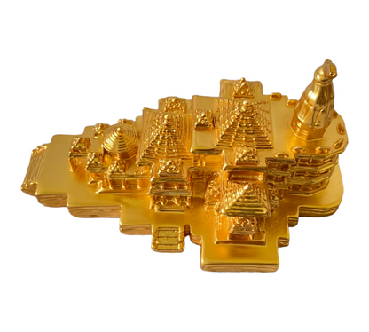 Golden Ayodhya Ram Mandir for Home Pooja Mandir Decor Decorative Showpiece