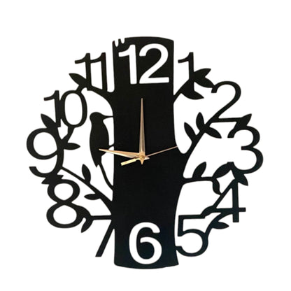 Modern Tree Design Metal Wall Clock with LED Light.