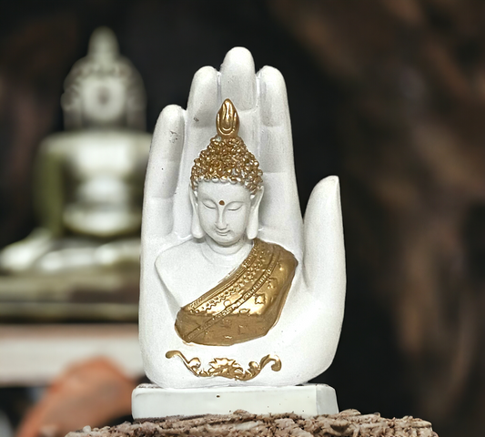 White Antique Plambuddha Statue Polyresin