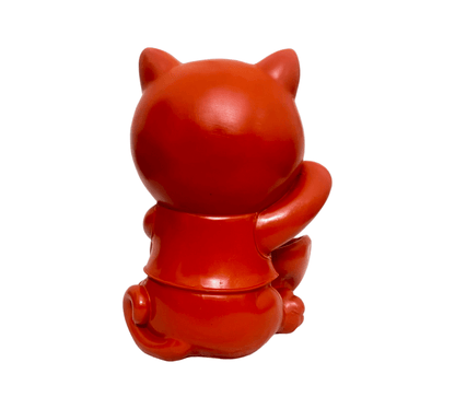 Orange Sitting Resin Cat Sculpture