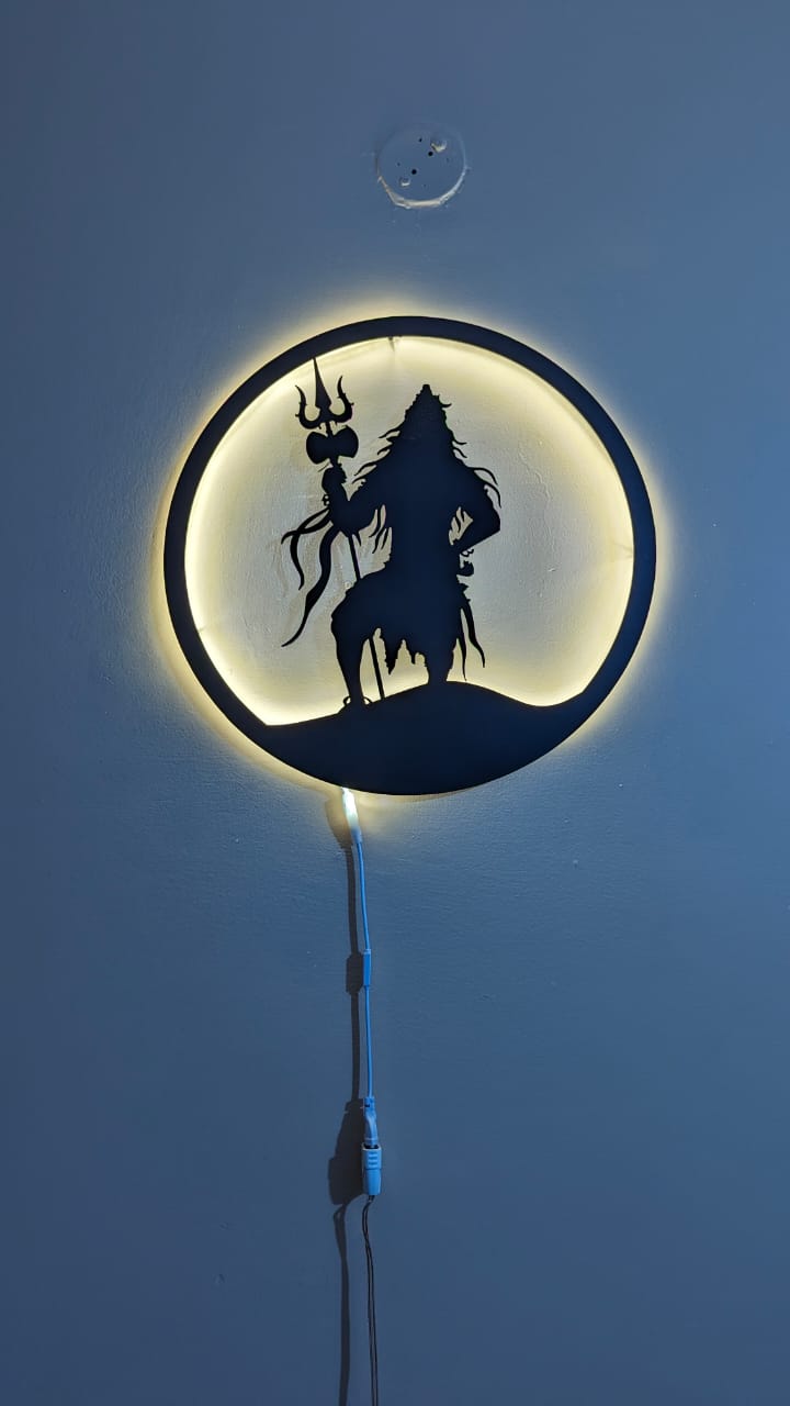 Shivji Metal Art With LED Light Frame