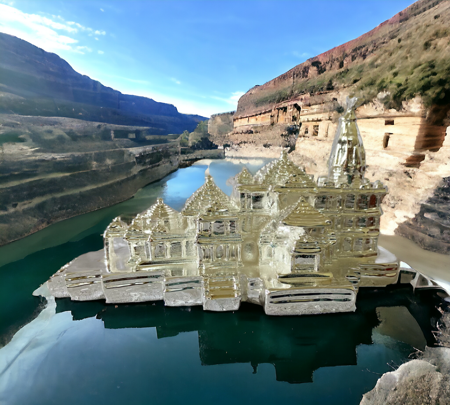 Silver Ayodhya Ram Mandir for Home Pooja Mandir