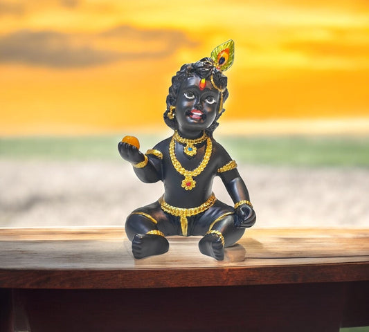 Black Laddu Gopal With Laddu