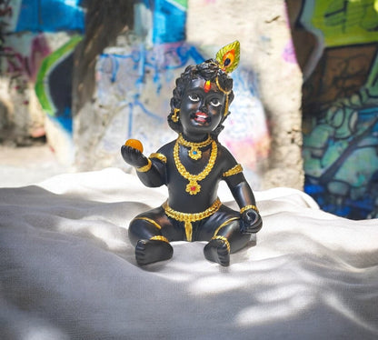 Black Laddu Gopal With Laddu