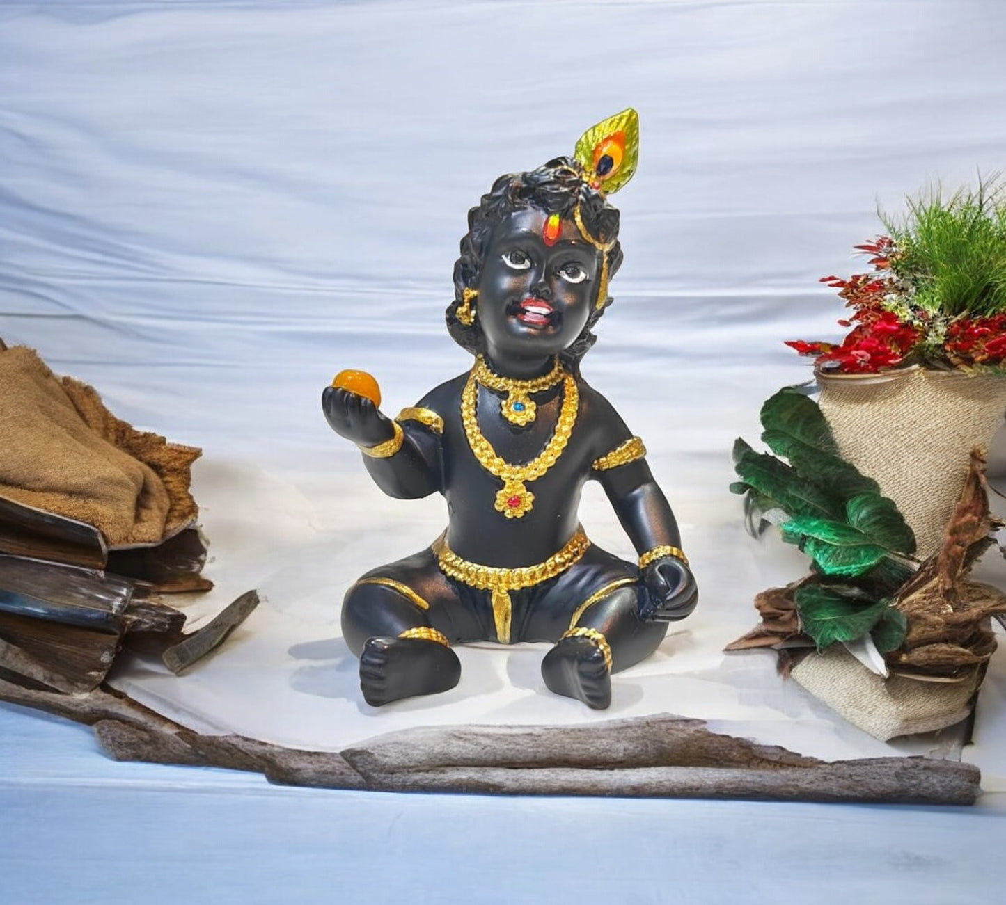 Black Laddu Gopal With Laddu