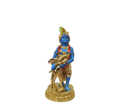 Gold Plated Shree Krishna With Cow