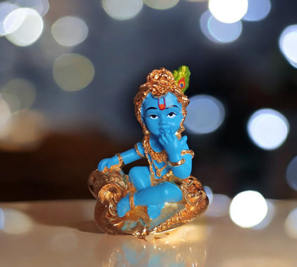 Gold Plated Shree Krishna With Makhan