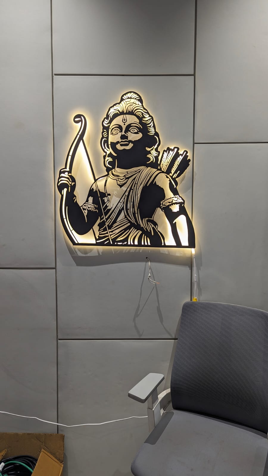 Ram Lalla Metal Art With LED Light Frame