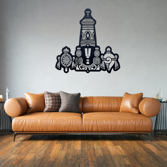 Tirupati Balaji Metal Wall Art with LED Lights – Elegant Black Finish | Spiritual Home Decor