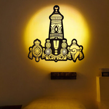 Tirupati Balaji Metal Wall Art with LED Lights – Elegant Black Finish | Spiritual Home Decor