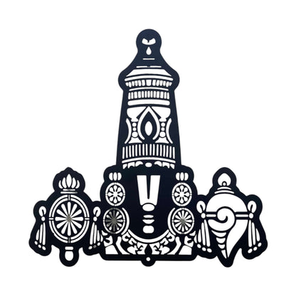 Tirupati Balaji Metal Wall Art with LED Lights – Elegant Black Finish | Spiritual Home Decor